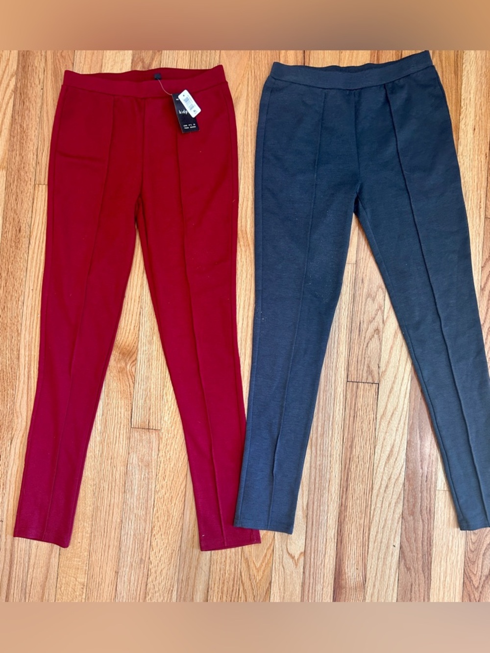 kidpik Ponte Leggings in Fuschia and Charcoal size girls XL (14)